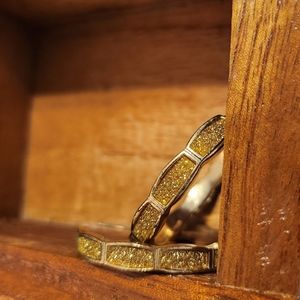 Gold Tone Pave Hoops